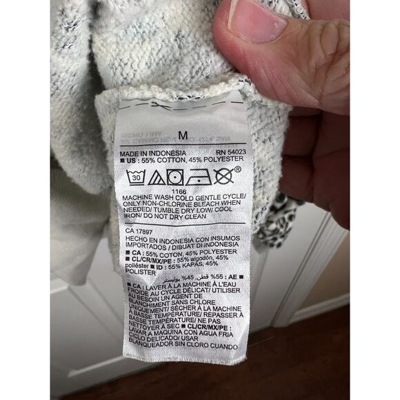 Old Navy boxy fit Leopard Half-Zip French Terry Sweatshirt Size Medium - Picture 5 of 8